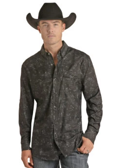 Men's Rock & Roll Cowboy Tec Western Snap Front Shirt #RRMSOSRYZR