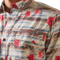 Men's Ariat VentTEK Outbound Fitted Button Down Shirt #10043429 -Deals West Wear Man Store 161936bbaccd6a1f1052845b5772ed90