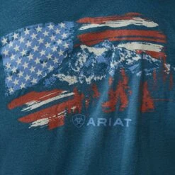 Men's Ariat Blue American Flag T-Shirt #10045279 -Deals West Wear Man Store 16d5e04c8693a31cdea83f41d395b37b