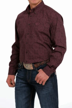 Men's Cinch Paisley Print Button Down Shirt #MTW1105485