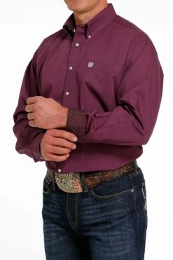 Men's Cinch Solid Purple Button Down Shirt #MTW1105484 -Deals West Wear Man Store 2789ea00f03999de8ff40a548418b59f