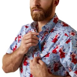 Men's Ariat Jeremiah Classic Fit Button Down Shirt #10044899 -Deals West Wear Man Store 4c62e7d7d3ee56581ecc1cd6f4e99703