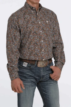 Men's Cinch Paisley Button Down Shirt #MTW1105453 -Deals West Wear Man Store 5b41f0072edf68187a94085e2fb746e0