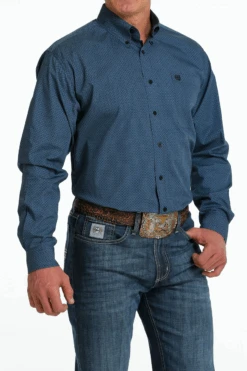 Men's Cinch Button Down Shirt #MTW1105510BLU -Deals West Wear Man Store 5c93f4242c1abd2903dfe57b1a6bc1af