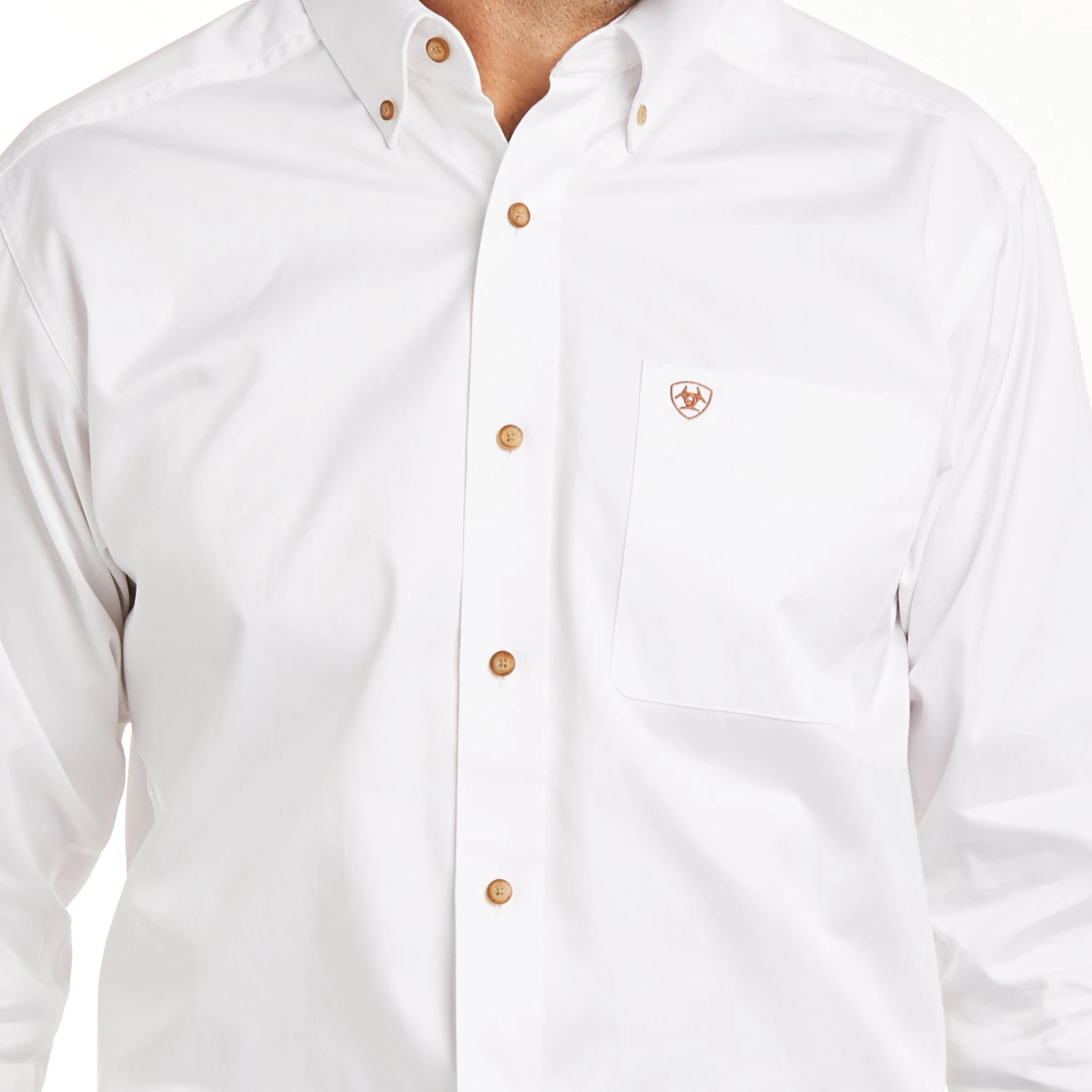 Men's Ariat Solid Twill Button Down Fitted Shirt #10034230 2 Men's Ariat Solid Twill Button Down Fitted Shirt #10034230 - Image 2