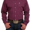 Men's Cinch Solid Purple Button Down Shirt #MTW1105484
