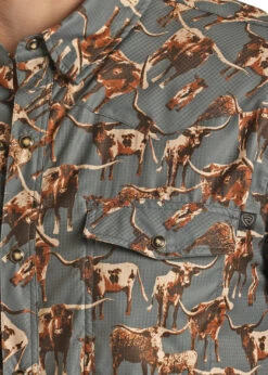 Men's Rock & Roll Cowboy Ripstop Snap Front Shirt #RRMS1SR0QP -Deals West Wear Man Store 8a82a99321e8740cb058d70d74688d84