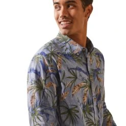 Men's Ariat Paradise Palm Button Down Shirt #10043710 -Deals West Wear Man Store a594c96cb50fb5becd45ce3e95d1c302