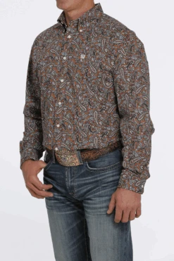 Men's Cinch Paisley Button Down Shirt #MTW1105453