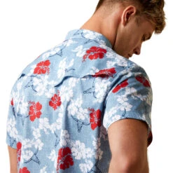 Men's Ariat VentTEK Western Aloha Fitted Button Down Shirt #10044015 -Deals West Wear Man Store db5e64a22f40533edb7f98a5dac43b71