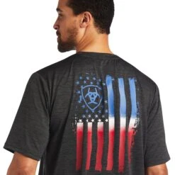 Men's Ariat Charger Vertical Flag T-Shirt #10040632 -Deals West Wear Man Store ee1e9e68580e0a810b0dc193a7a77185