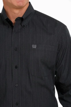 Men's Cinch Black Button Down Shirt #MTW1105500BLK -Deals West Wear Man Store fbc26a35229f1d369364c170828d143d